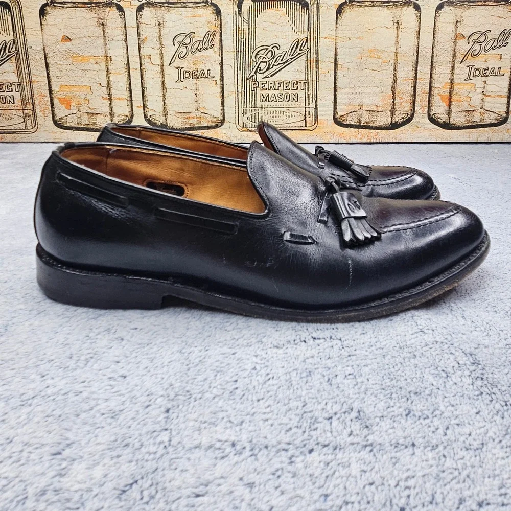 Vintage Allen Edmonds Grayson Calfskin Leather Loafers Mens 7.5D Black Shoes USA